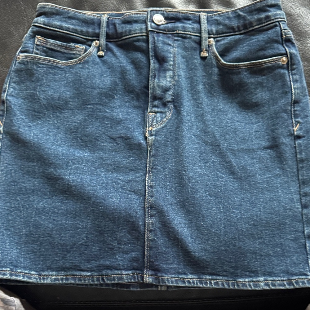 Good American Blue Denim Skirt